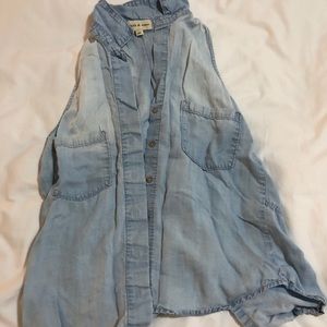 Cloth and stone denim sleeveless shirt, size small